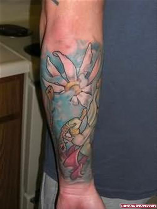 Wonderful Lotus Tattoo On Arm