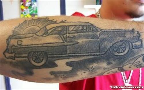Black Car Tattoo On Arm