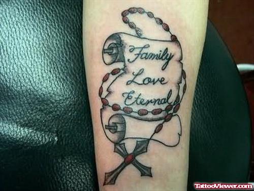 Love Family Tattoo On Arm