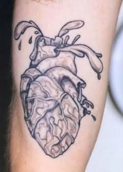 Orignal Heart Tattoo On Arm