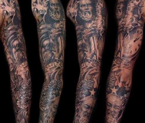 Dark Ink Arm Tattoos On Sleeve
