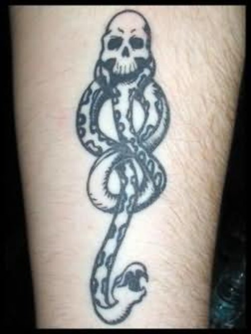 Skull Snake Tattoo On Arm