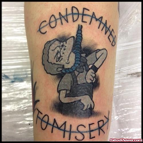 Simpsons tattoo on arm