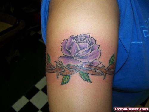 Purple Rose Flower Armband Tattoo