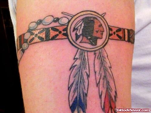 Native Indian Armband Tattoo On Bicep