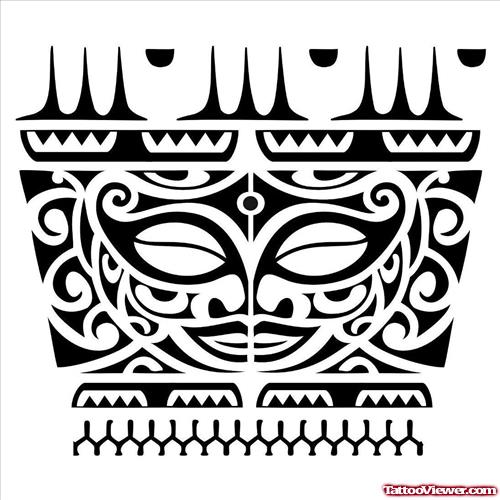 Maori Face Armband Tattoo Design
