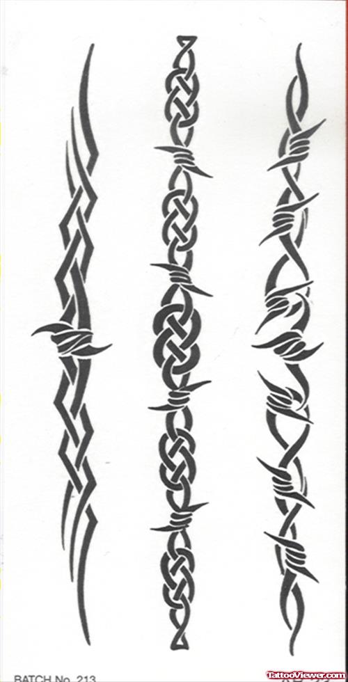 Grey Ink Tribal Armband Tattoos Design