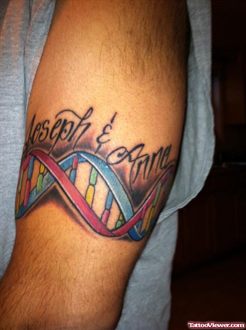Amazing Colored Armband Tattoo On Left Bicep