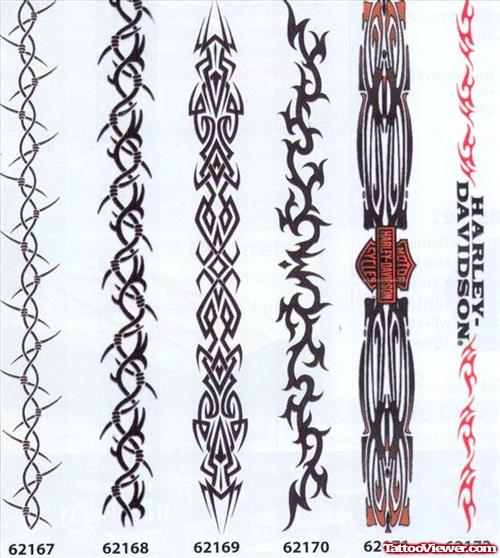 Grey Ink Tribal Armband Tattoos Designs