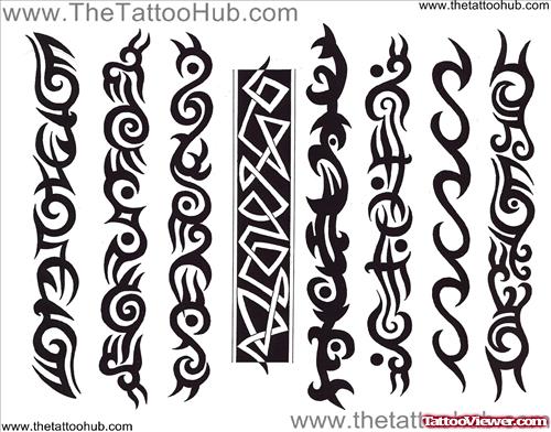 Amazing Black Tribal Armband Tattoos Designs