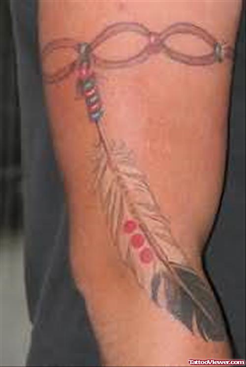 Feather Rope Tattoo For Arm