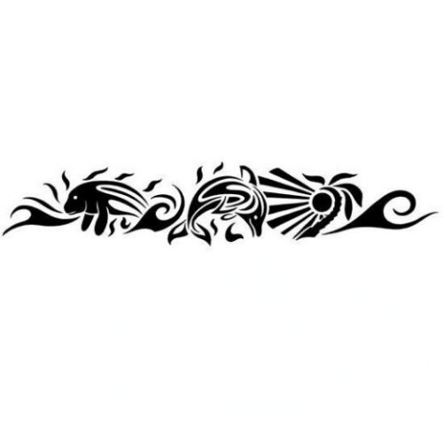 Black Ink Tribal Dolphins Armband Tattoo Design