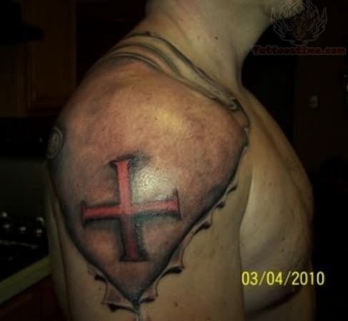 Red Cross Armor Tattoo