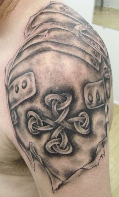 Celtic Grey Ink Armor Tattoo