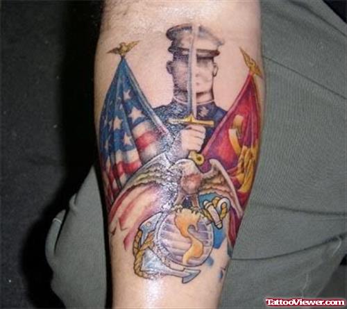 Marine Corps Flags Army Tattoo