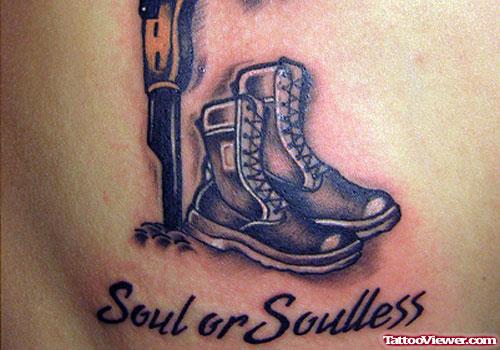 Army Soldier Shoes Tattoo