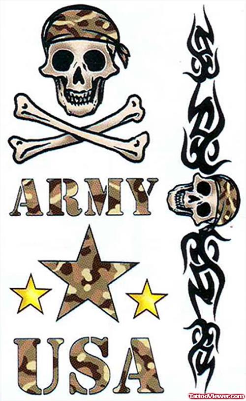 Cool Army Tattoos Designs
