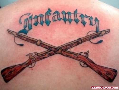 Guns Tattoo On Back