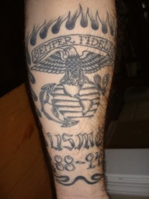 Black USMC Tattoo