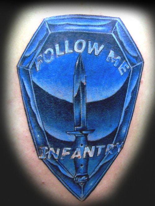 Blue Ink Army Tattoo Design