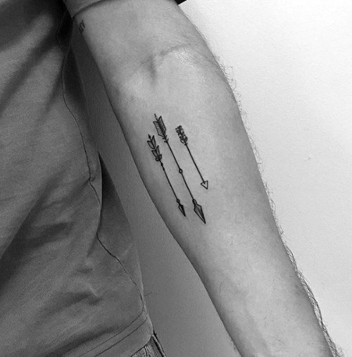 Three Arrows Tattoo On Inner Forearm