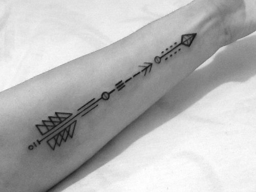 Unique Arrow Tattoo on Left Forearm