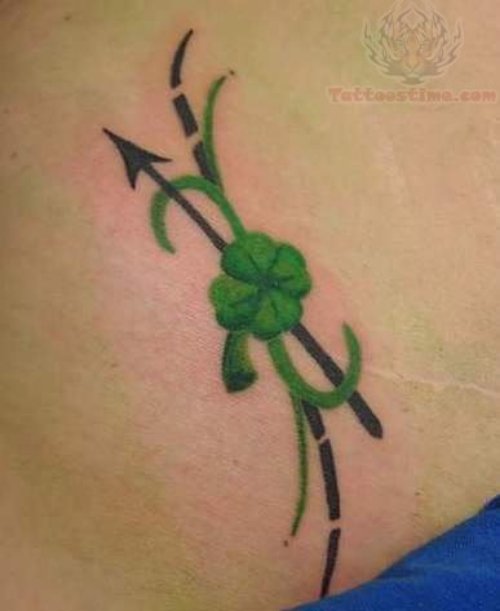 Clover Leaf and Arrow Tattoo