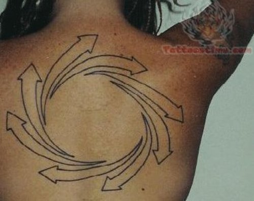 Spiral Arrow Tattoos On Back