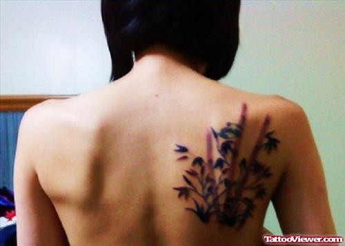 Asian Bamboo Trees Tattoos on Right Back Shoulder