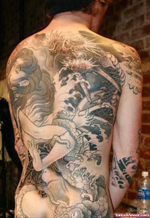 Asian Tattoo On Back