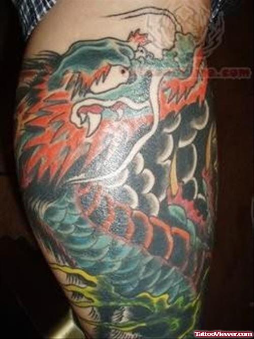 Vibrant Dragon Asian Tattoo