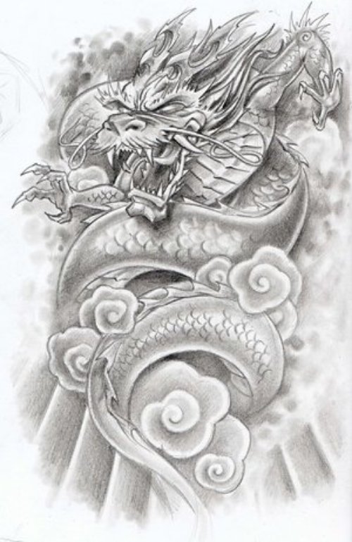 Asian Dragon Tattoo Design