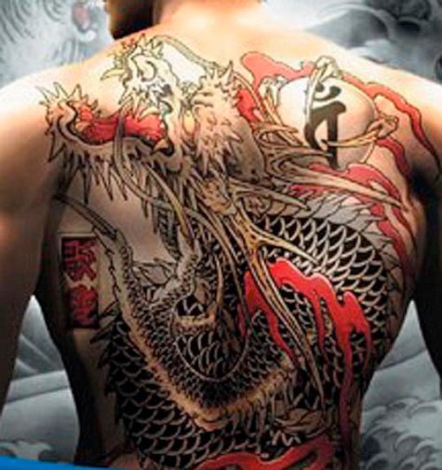 Japanese Asian Tattoo On Back