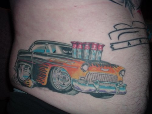Man Side Rib Automobile Car Tattoo