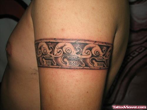 Aztec Tattoo On Left Bicep