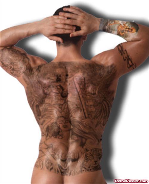 Simple Aztec Back Body Tattoo