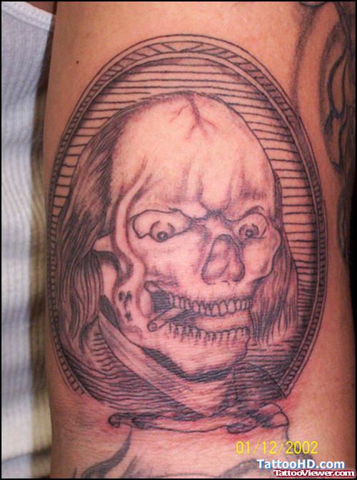 Old School Aztec Skull Tattoo