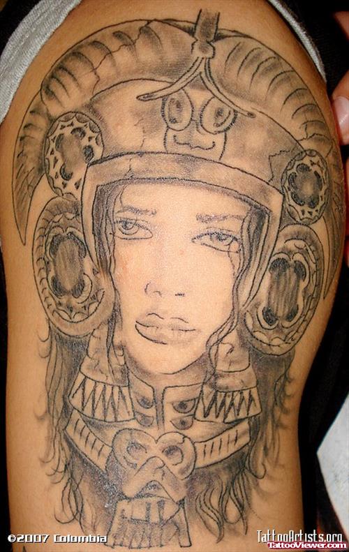 Aztec Right Half Sleeve Tattoo