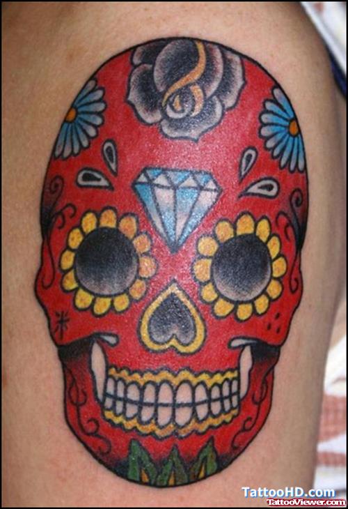 Mexican Aztec Skull Tattoo