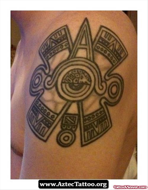 Left SHoulder Aztec Tattoo