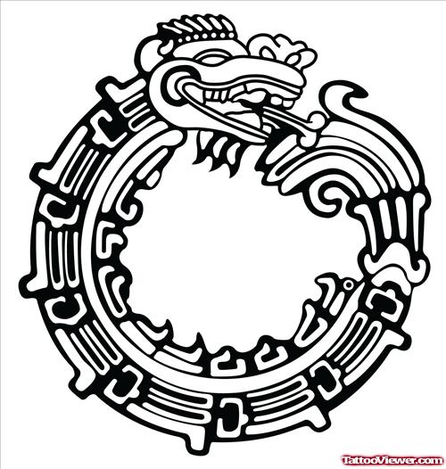 Aztec Ouroboros Tattoo Design