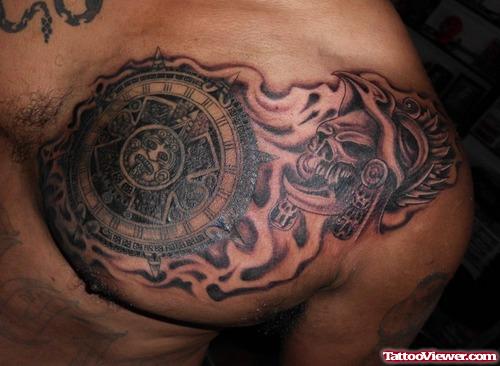 Amazing Aztec Tattoo On Man Chest