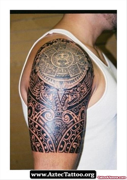 Best Aztec Right Half Sleeve Tattoo For Men