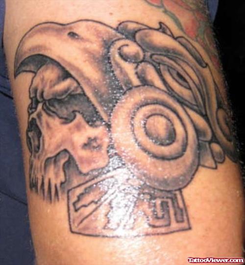 Awful Aztec Skull Tattoo