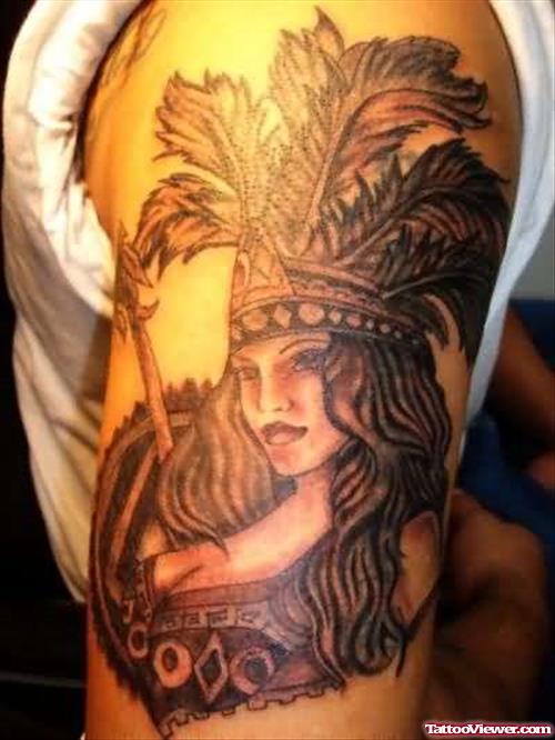 Aztec Girl Tattoo Design