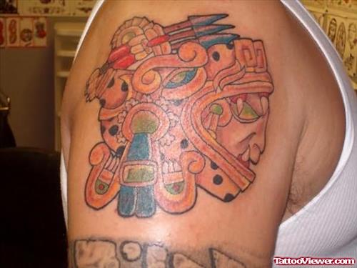 Man Aztec Tattoo