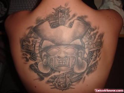 Scary Aztec Tattoo On Back