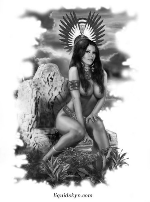 Aztec Princess Tattoo Design