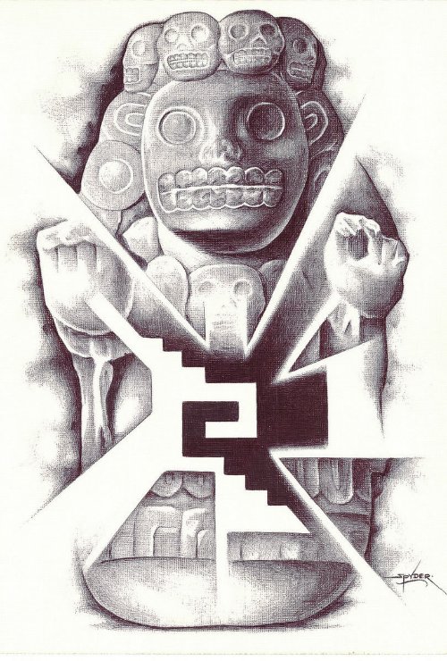 Aztec Drawing Tattoo Design