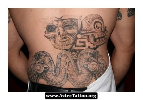 Aztec Lower Back Tattoo
